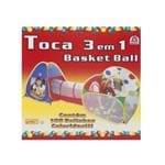 Barraca Toca 3 em 1 Infantil Túnel Basket Ball com 100 Bolinhas Braskit 460-6