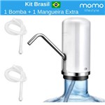 Bebedouro Bomba Elétrica e Sem Fio para Galão de Água Momo Lifestyle Kit Brasil com 1 Mangueira Extra