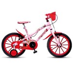 Bicicleta Infantil Colli Moranguinho Aro 16 com Freio V-Brake e Cestinha Rosa