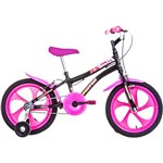 Bicicleta Infantil Houston Tina Aro 16 Monovelocidade - Preta/Rosa