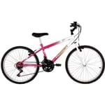 Bicicleta Verden Live Aro 24 18V Branca/Rosa