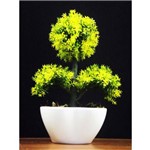 Bonsai Artificial Colorido - Cores Mini Árvore Japonesa Vaso Poda Arranjo Verde Amarelo Branco