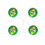 Botão Bandeira do Brasil - 4 Unid