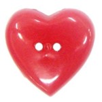 Botão Coração Vermelho - 4 Unid