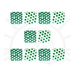 Botão Poá Quadrado Verde Bandeira/Branco Tam 10 - 10 Unid