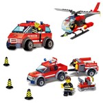 Brinquedo Bloco de Montar Coleção Bombeiros Resgate - 100% Compatível Lego