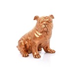 Cachorro Bulldog Cobre em Resina - Arte Retrô