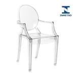 Cadeira Acrílica Louis Ghost - com Braços - Sophia - Incolor - Transparente