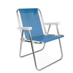 Cadeira Alta Aluminio Tela Sannet Azul