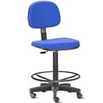 Cadeira Alta Sem Braços com Rodízios Tecido Azul Royal Cb07