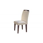 Cadeira Agata 100% MDF (Kit com 2 Cadeiras) - Móveis Rufato - Café/Veludo Creme - Móveis Bom de Preço -
