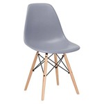 Cadeira Charles Eames Eiffel DSW - Cinza Escuro - Madeira Clara