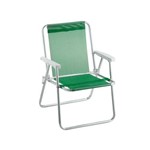 Cadeira de Praia Alta Alumínio Beach Premium Verde