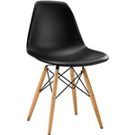 Cadeira Design Eiffel Eames Pw-071 Base Madeira/ABS Preto - Pelegrin