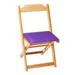 Cadeira Dobrável Madeira Maciça Preta com Estofado - Roxo