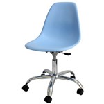 Cadeira Eames com Rodizio Polipropileno Azul