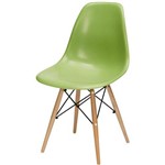 Cadeira Eames Polipropileno Verde Fosco Base Madeira - 15205