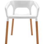 Cadeira P&W Plástico PP e Madeira de Faia Branca - Orb