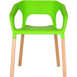 Cadeira em Plastico PP e Madeira de Faia - P&W-001B - Verde - Orb