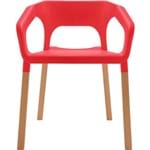 Cadeira P&W Plástico PP e Madeira de Faia Vermelha - Orb
