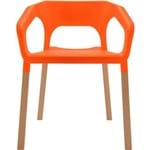 Cadeira P&W Plástico PP e Madeira de Faia Laranja - Orb