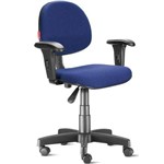 Cadeira Escritório Executiva com Braços Tecido Azul Noturno Cb40