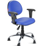 Cadeira Escritório Giratória Executiva com Braços Courvim Azul Royal Cb19