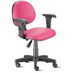 Cadeira Escritório Giratória Executiva com Braços Courvim Rosa Cb20