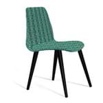 Cadeira Estofada Eames em Suede com Pés Palito - Verde/cinza