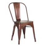 Cadeira Iron Tolix com Assento Madeira - Bronze