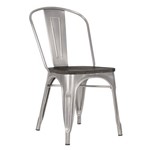 Cadeira Iron Tolix com Assento Madeira - Galvanizada