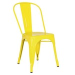 Cadeira Iron Tolix - Industrial - Aço - Vintage - Amarelo Claro