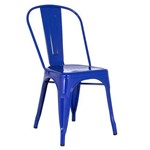 Cadeira Iron Tolix - Industrial - Aço - Vintage - Azul Escuro
