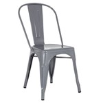 Cadeira Iron Tolix - Industrial - Aço - Vintage - Grafite - Cinza Escuro