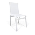 Cadeira Jantar Area Gourmet Alumínio Branco Tela Branco