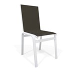 Cadeira Jantar Area Gourmet Alumínio Branco Tela Marrom