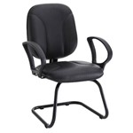 Cadeira para Escritório Unimóvel com Balanço e Detalhe com Costura - Preto