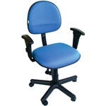 Cadeira Secretária com Braço Tecido Azul - Classic Home