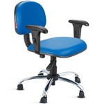 Cadeira Secretária Giratória com Braços Azul Royal Cb16