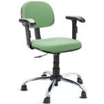 Cadeira Secretária Giratória com Braços Tecido Verde Claro Cb11