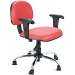 Cadeira Secretária Giratória com Braços Vermelho Cb16