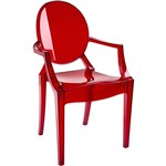 Cadeira Stella Medalhão Policarbonato Vermelho Translucido - By Haus