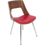 Cadeira Walnut Vergada Vermelha - Fullway
