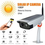 Câmera de Segurança Externa Bateria Interna Solar Áudio Wifi Onvif Internet 1080p