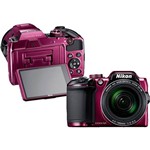 Câmera Digital Nikon B500 16MP Zoom Óptico 40x Cartão 20MB Wi Fi - Rosa