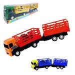 Caminhão Bitrem Boiadeiro Colors com 4 Animais 44x10,5x8,5cm