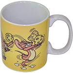 Caneca Hanna Barbera Tom And Jerry Playing In a Mousetrap Amarela Porcelana - Urban