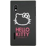 Capa para Celular Optimus G Hello Kitty Cristais Policarbonato Preta - Case Mix