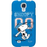 Capa para Celular para Galaxy S4 Snoopy Series Harshell de Plástico Rígido Azul ILuv