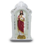 Capela com Imagem Sagrado Coração de Jesus (21cm) Inquebráve